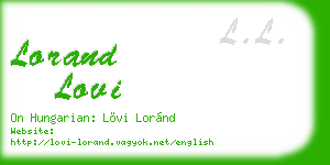 lorand lovi business card